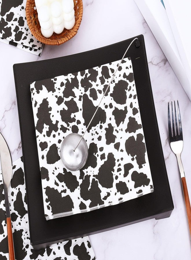 Whaline 80Pcs Cow Print Napkins Disposable Cow Spot Paper Luncheon Napkins Rustic Farm Animal Party Napkin for Home Kitchen Banquet Baby Shower Birthday Party Supplies, 6.5 x 6.5 Inch - Image 4